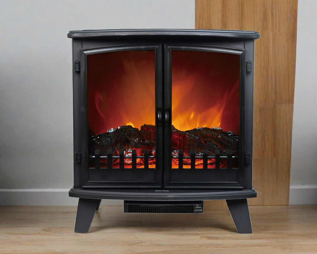Electric double door fireplace heater - (HFH1800 )