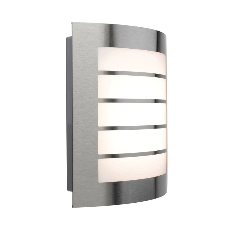 Brilliant Stainless Steel Gladstone Modern Wall Light Twin Pack