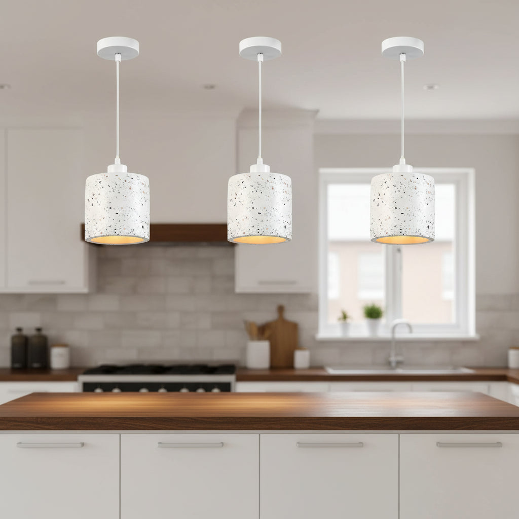 Bianca White Terrazzo Stone Pendant Light