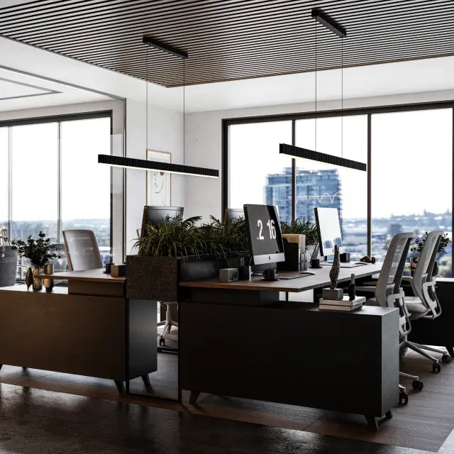 Prinia linear pendant light  Black 1500mm