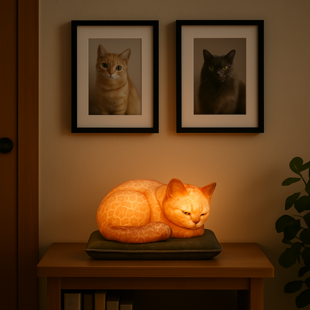 Sleeping  Cat Table Lamp
