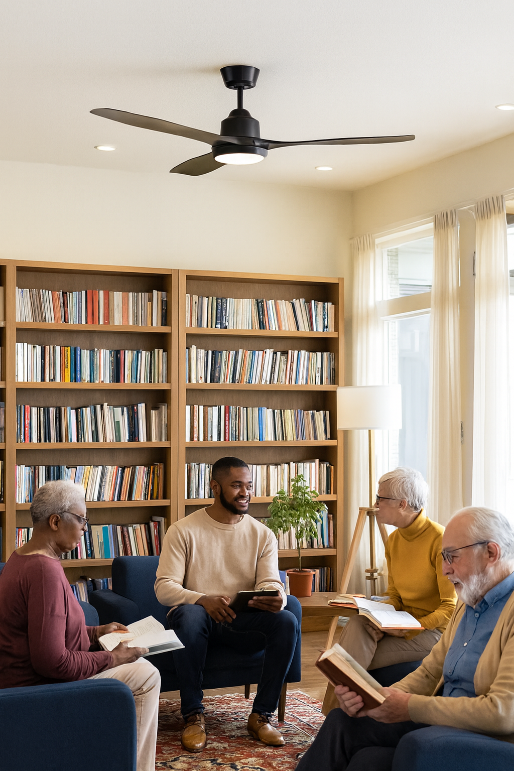 Raptor Ceiling Fan - Black with LED