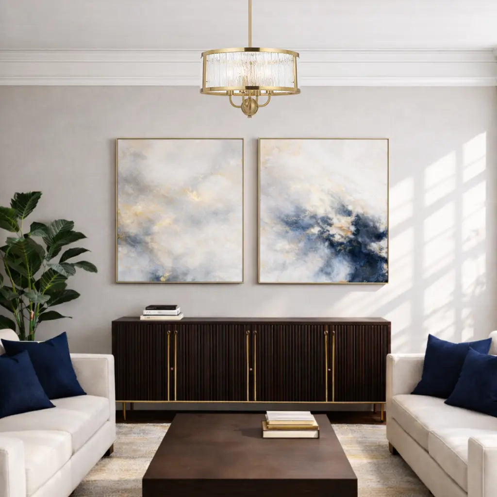 Norel 4 Light Antique Gold Pendant