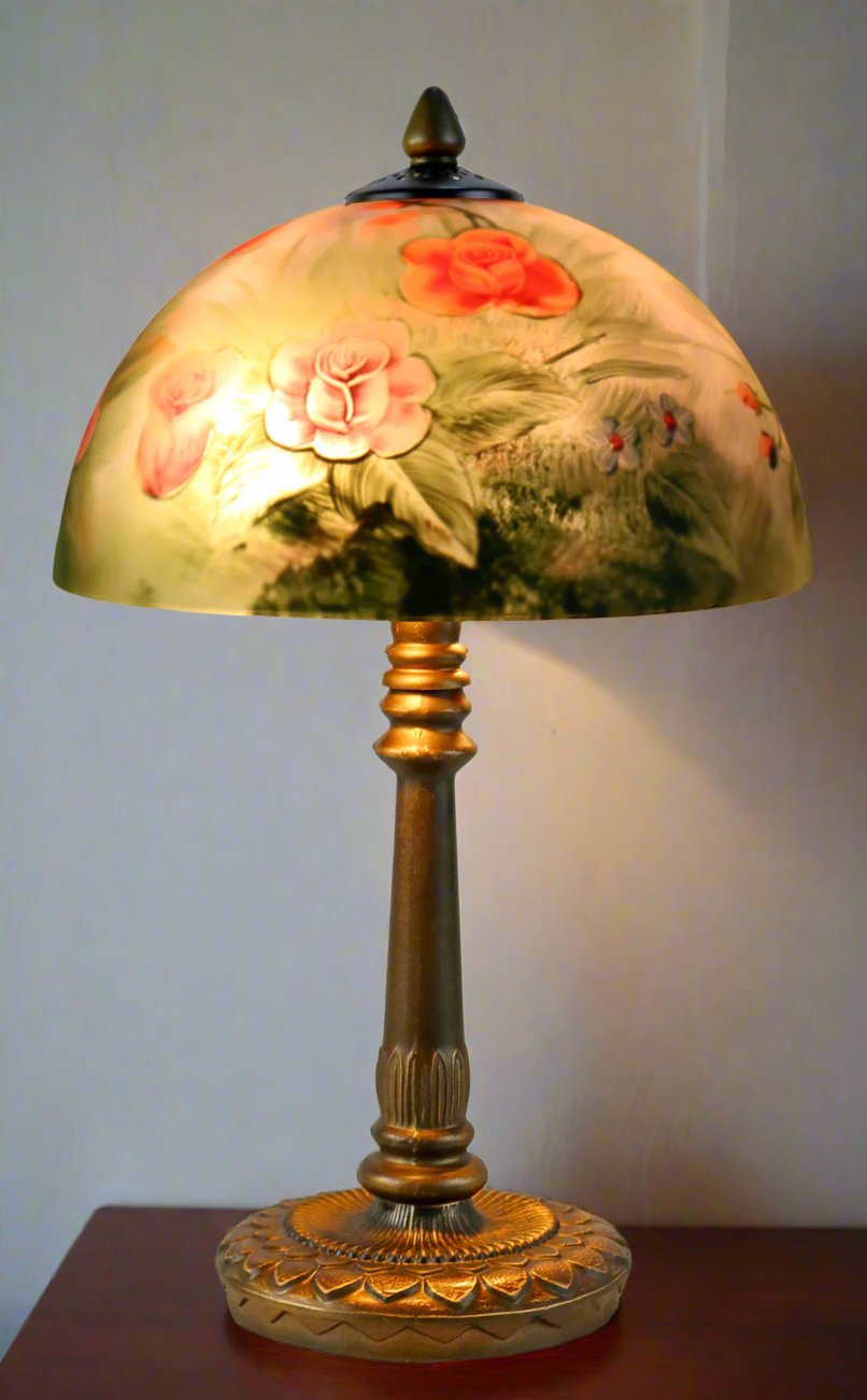 Hand Painted Rose Table Lamp