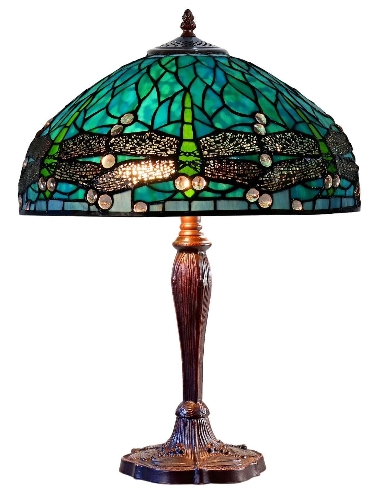 Sylvia Dragonfly Large Tiffany Table Lamp 16" (GGTL-16595A-327)