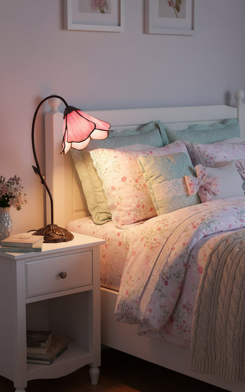 Single Pink Lotus Table Lamp (GGTL-AL-6PK)