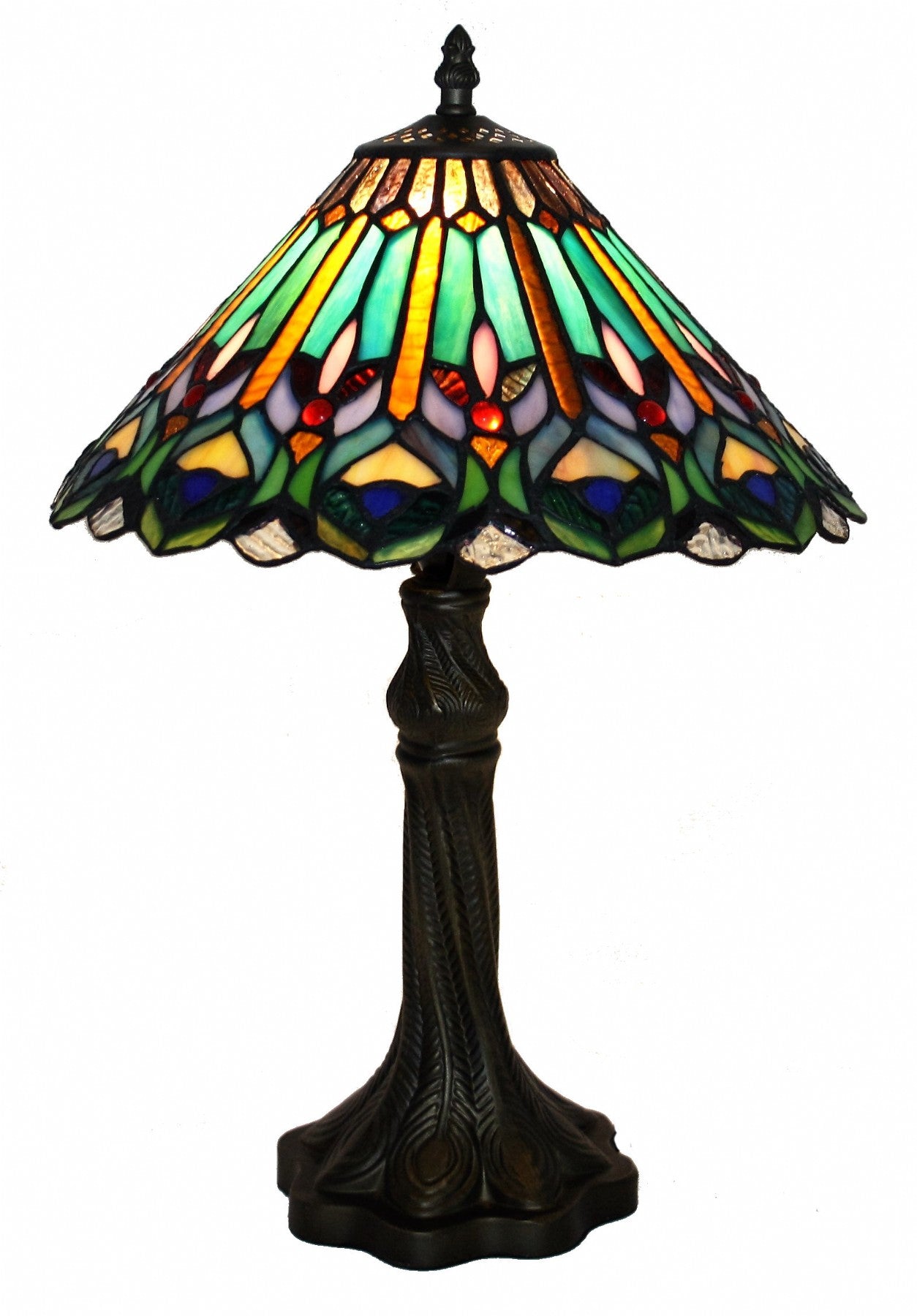 Multi Coloured Leadlight Table Lamp 12