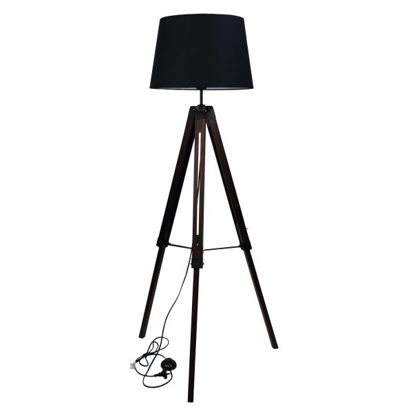Trevi Floor Lamp - Black/Walnut