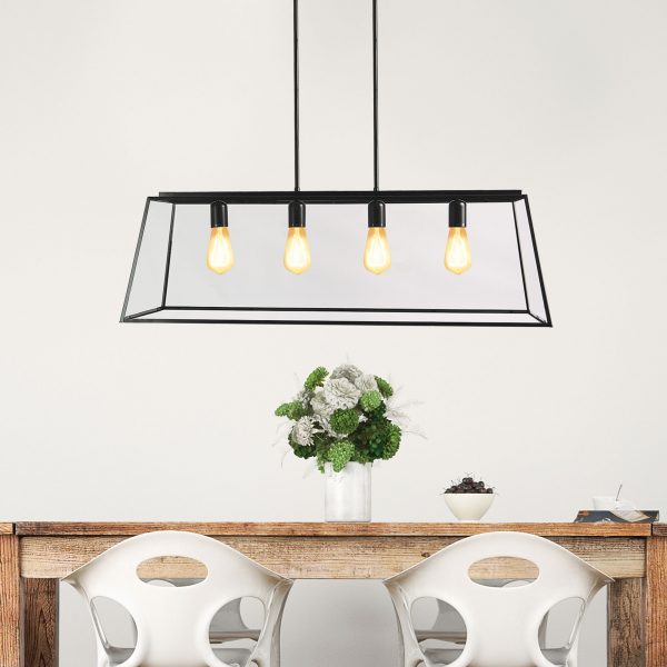Eaton 4 Light Black Pendant