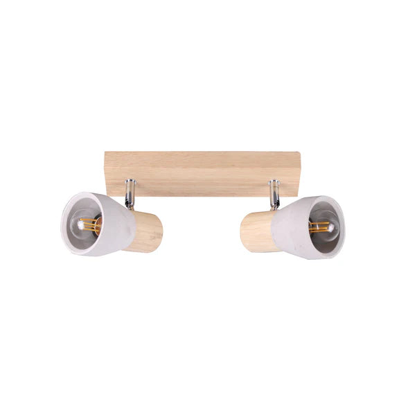 Rosalyn 2 light Concrete/Wood Spotlight