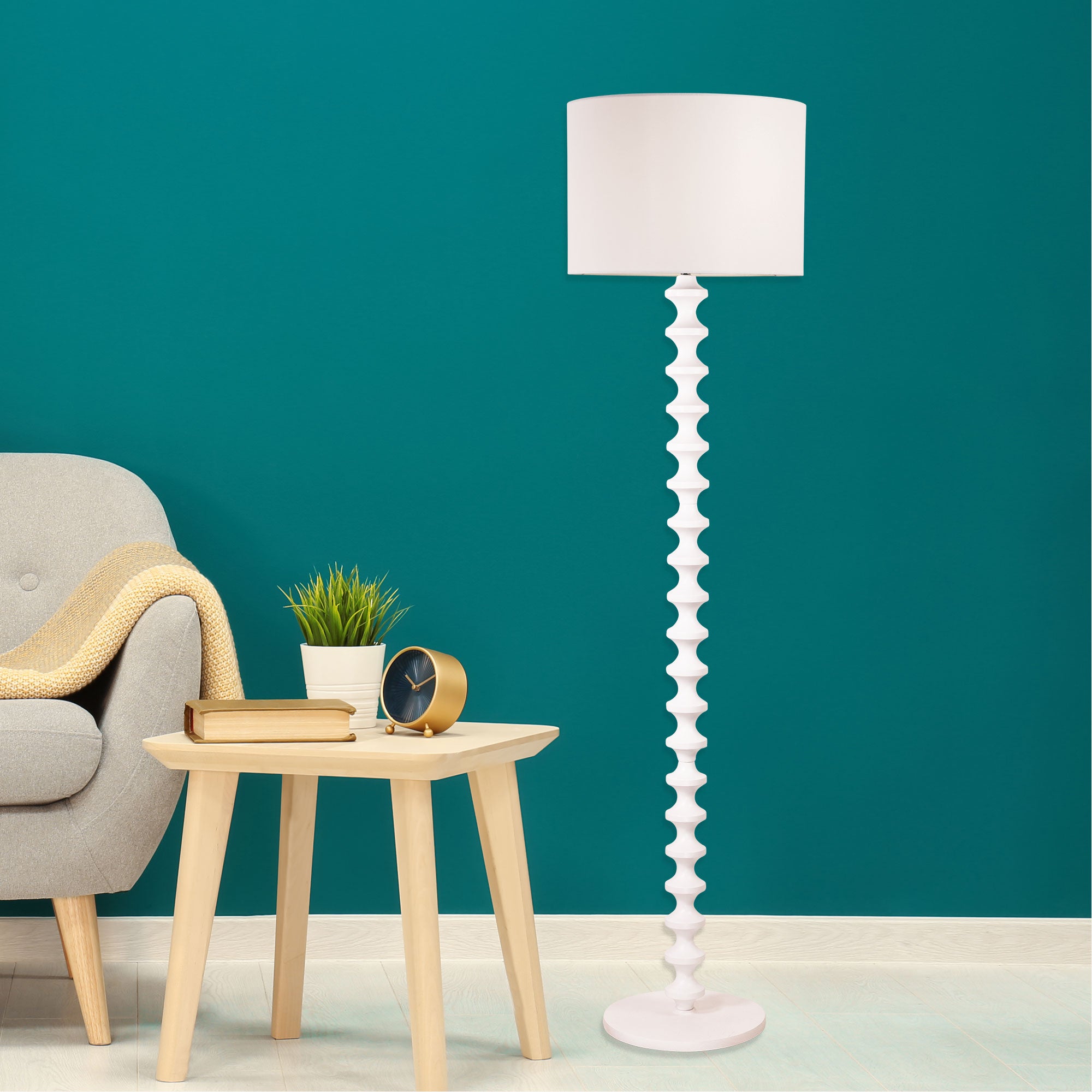 Spindle Floor Lamp - White