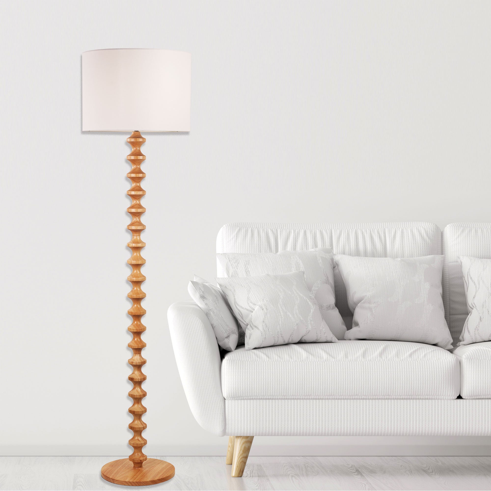 Spindle Floor Lamp-Natural