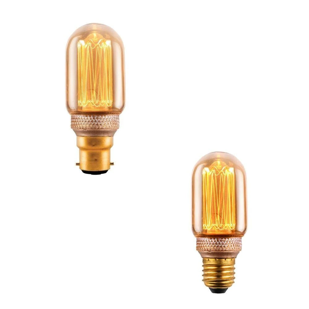 Vintage banana style  LED globe in amber glass - mercator