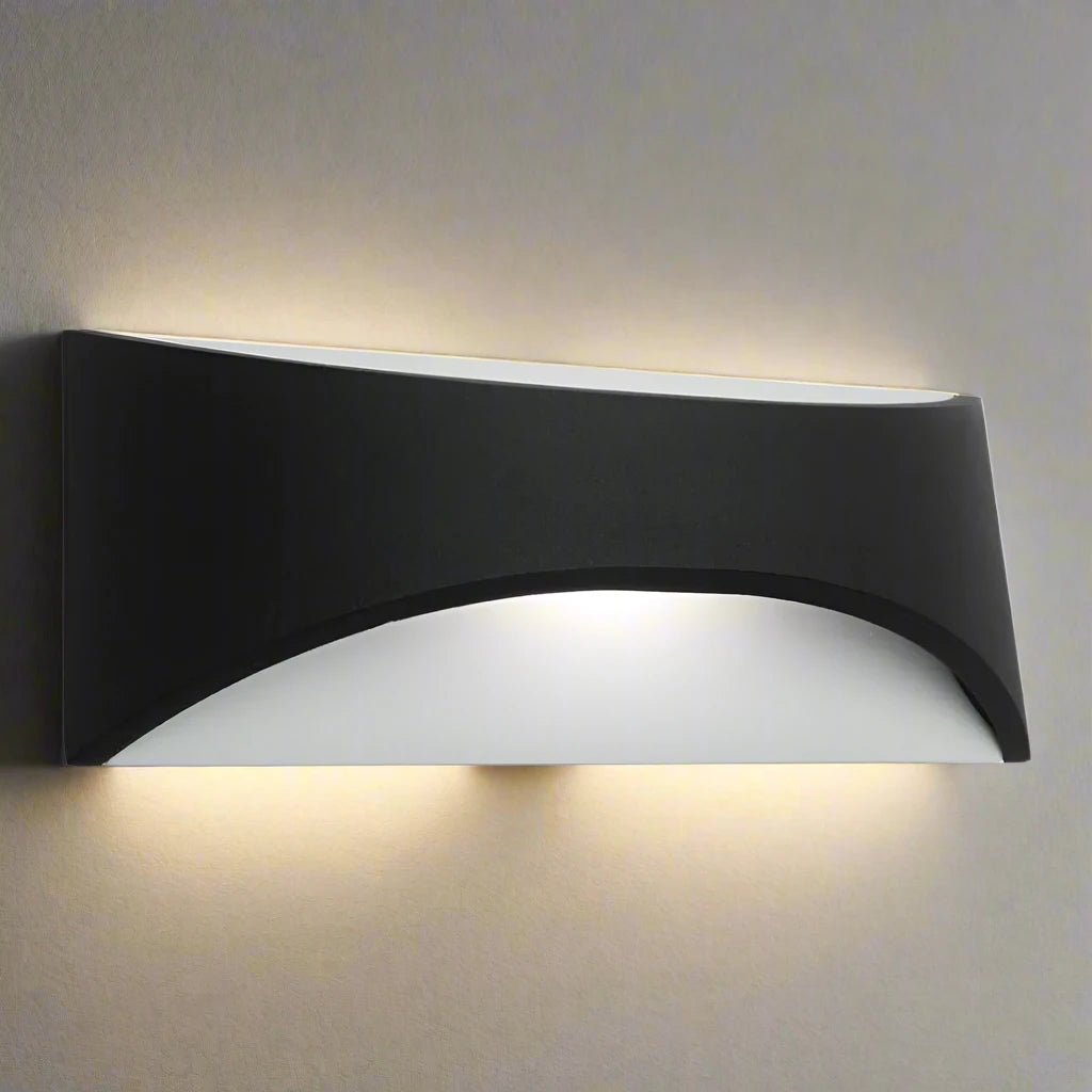 Wells 12w LED Exterior Wall Light - Black (MX9512BLK)