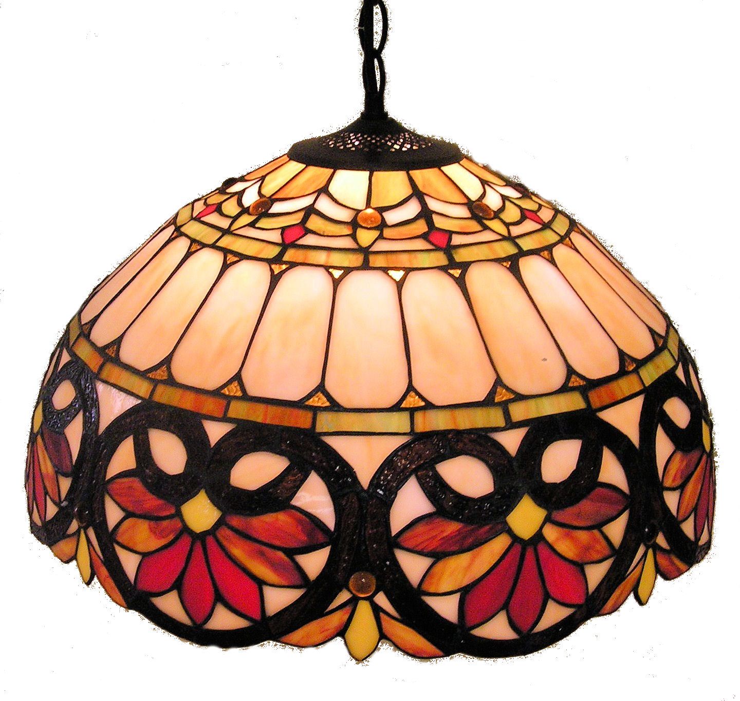 Leadlight Pendant 18 " Red/Yellow (TNP183453)