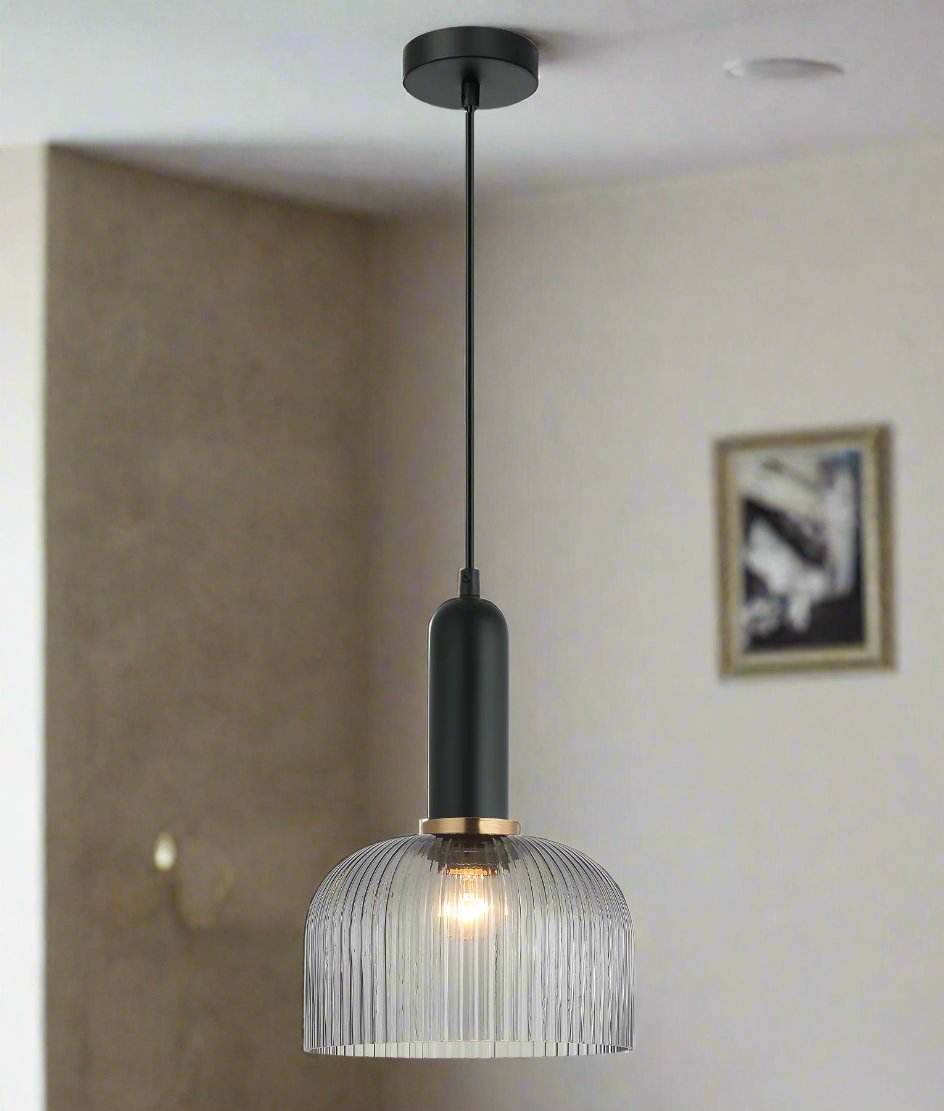 Vintaj  Series Dome Ribbed Glass Pendants
