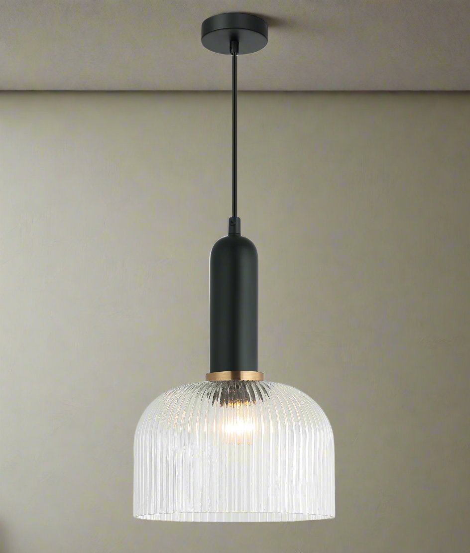 Vintaj  Series Dome Ribbed Glass Pendants